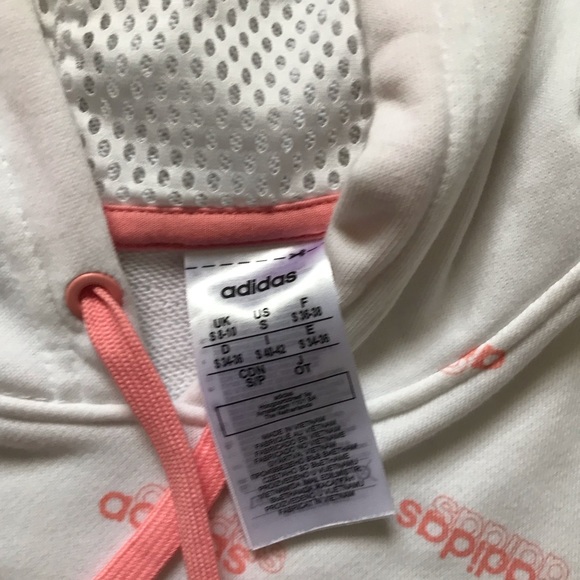 2x HOST PICK🎉ADIDAS ALL OVER LOGO HOODIE 2 SIDE POCKETS GENTLY USED CONDITION Sm - Picture 13 of 14